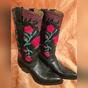 Vtg Montana boots womens 8 1/2 B 'ORNAMENTAL ROSE' RARE NWT & BOX CONDITION!